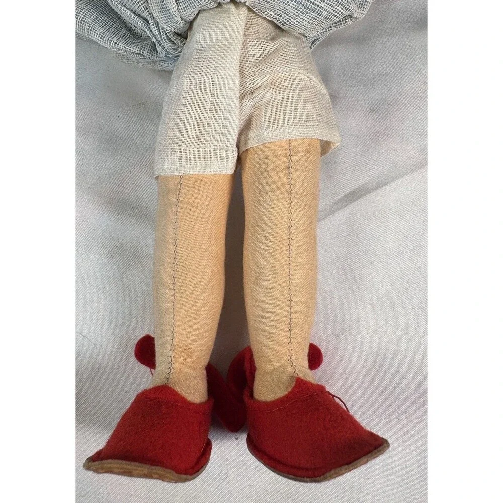 Vintage 1930s 1940s Italian Lenci Style Pressed Cloth Felt Costume Doll 10